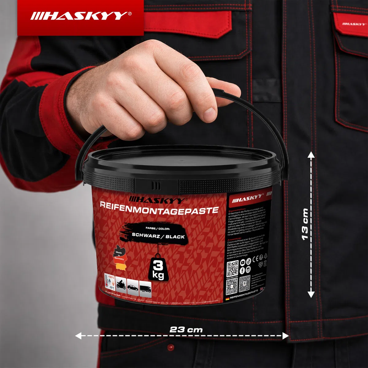 HASKYY 3KG Negro Pasta Montaje Neumático Pasta Montaje Neumático Pasta de Montaje Montagewax Neumático