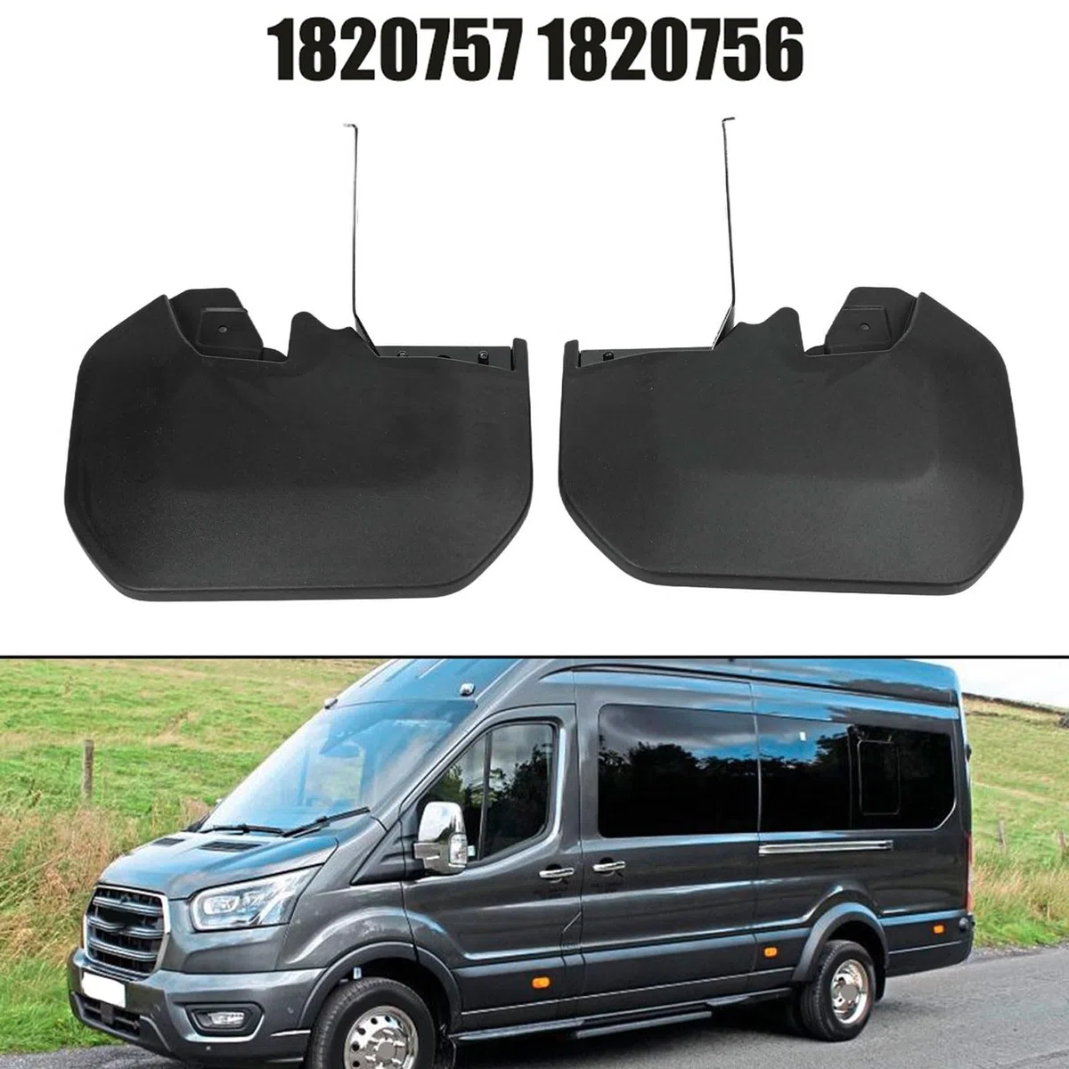 Guardabarros delantero para Ford Transit Mk8 2014 en adelante, izquierdo y derecho, ABS negro para protectores contra salpicaduras, compatible con OEM 1820757 1820756, par de protección