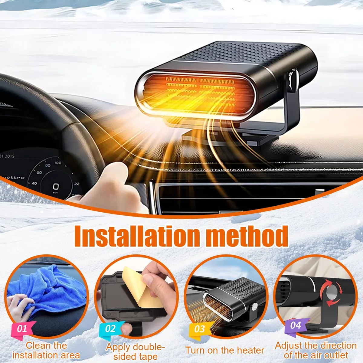 Calentador De Coche, Calentador Portátil para Coche, Calefactor Coche Mechero, 2 En 1 Calefactor para Mechero Coche, 150W Calefactor De Coche, Apto para autocaravanas, caravanas, Camiones, turismos