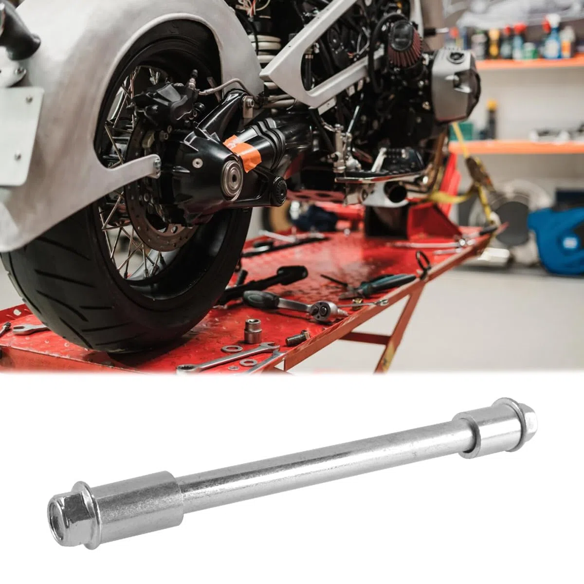 Eje de rueda delantera y trasera de motocicleta con casquillo (34 mm), ejes metálicos para motos de cross de 70 cc y 90 cc (M15 x 220 mm)