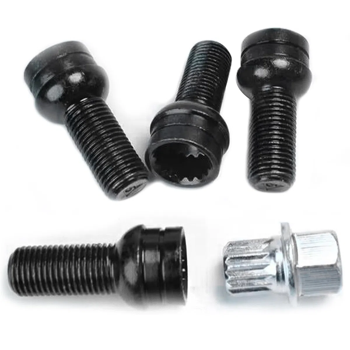 4 pernos de rueda antirrobo de acero con tuercas de rueda, modelo M14 x 1,5 mm, para protección y seguridad de las ruedas