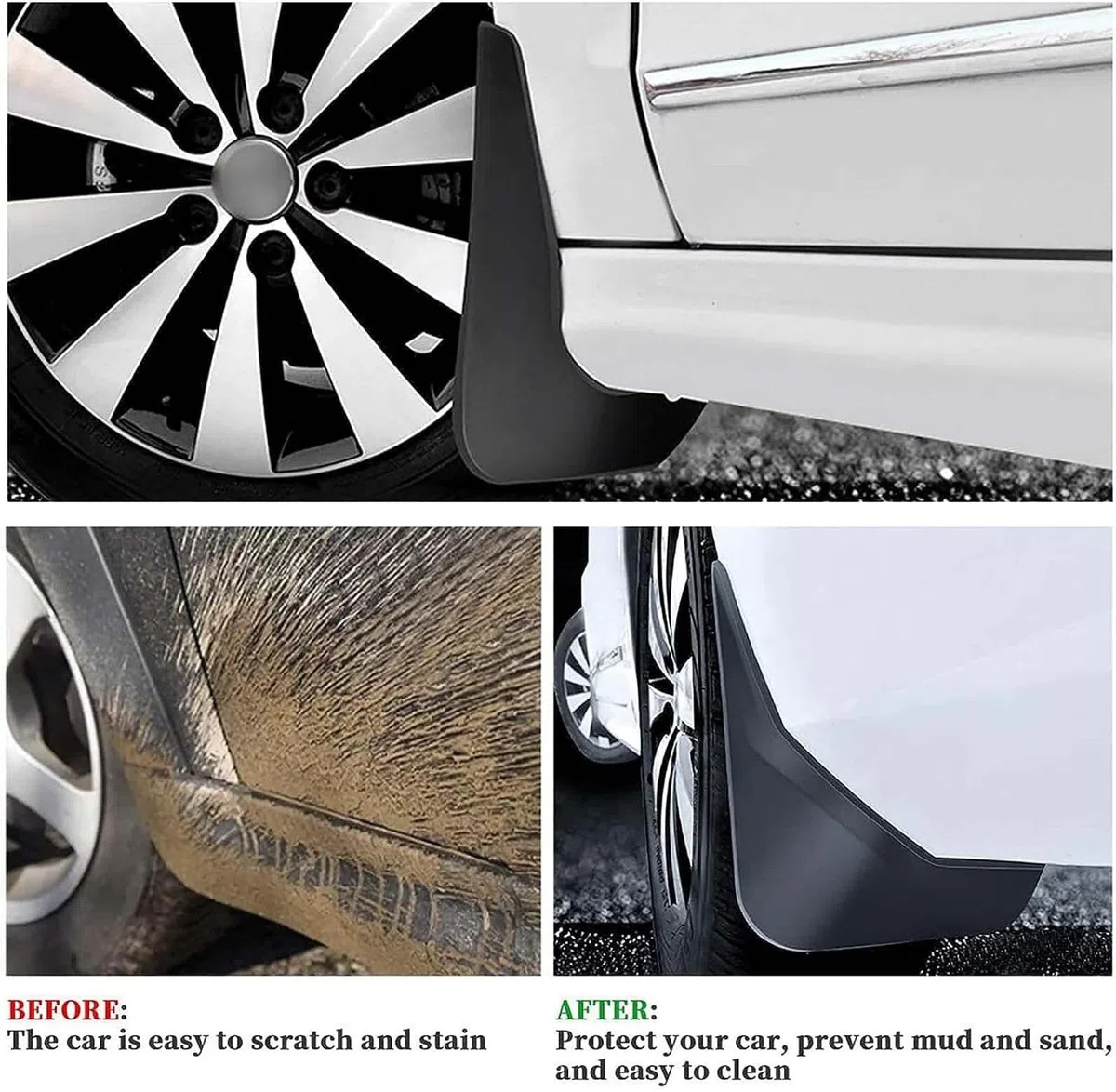 WUURAA 4 Piezas Guardabarros Coche para Ford Transit Tourneo Custom 2012-2018, Guardabarros Protección Salpicaduras Styling Accesorios