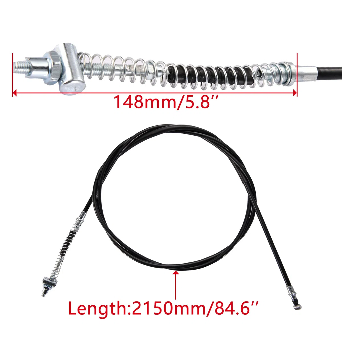 WOOSTAR 2150mm Cable Freno Trasero Reemplazo para GY6 50cc 70cc 90cc 110cc 125cc 150cc ATV 4 Wheeler Quad Go Kart Ciclomotor Scooter