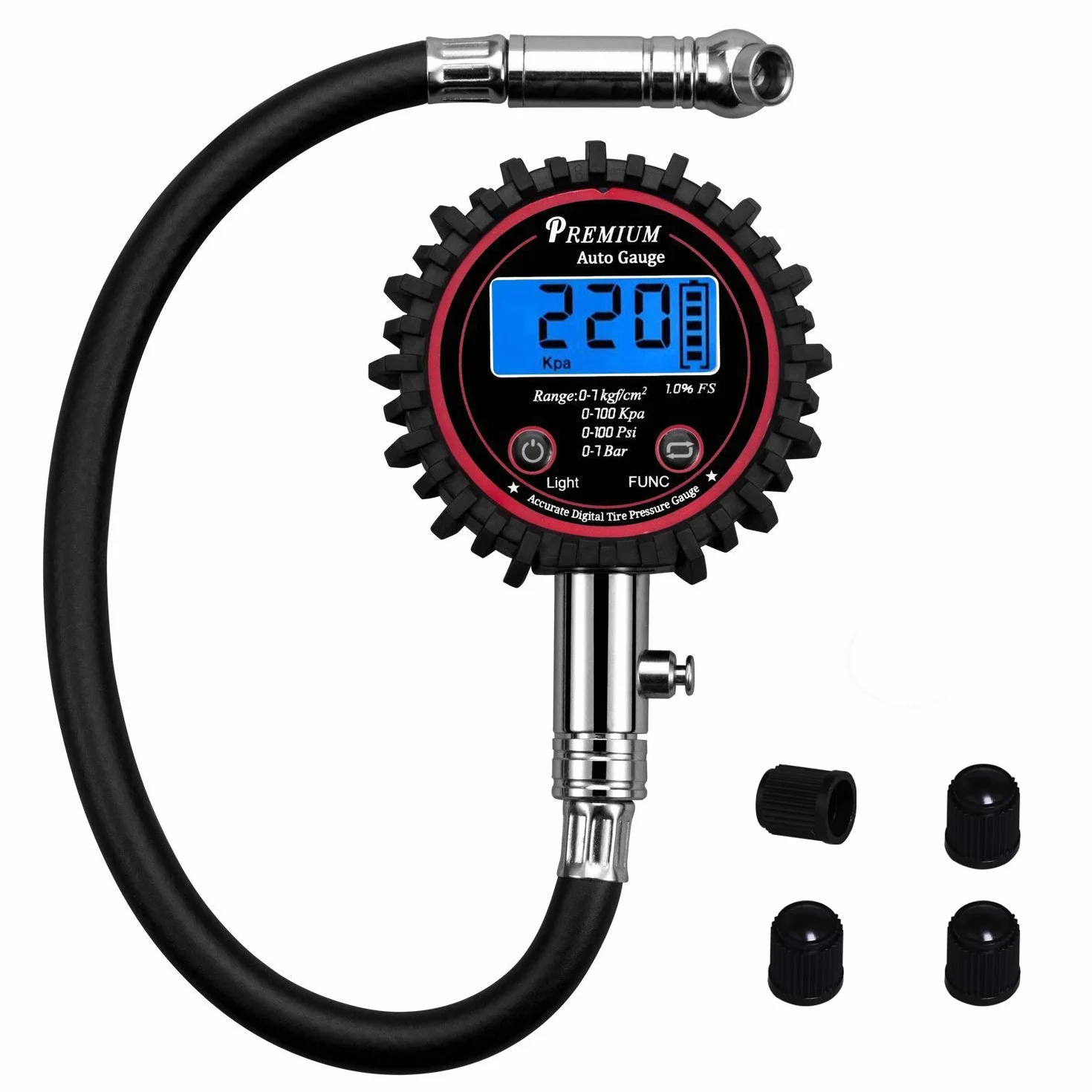 Medidor de Presión de Neumáticos Digital, Manometro Presion Neumaticos de Automóviles para bicicleta motocicleta con camioneta y pantalla LCD retroiluminada