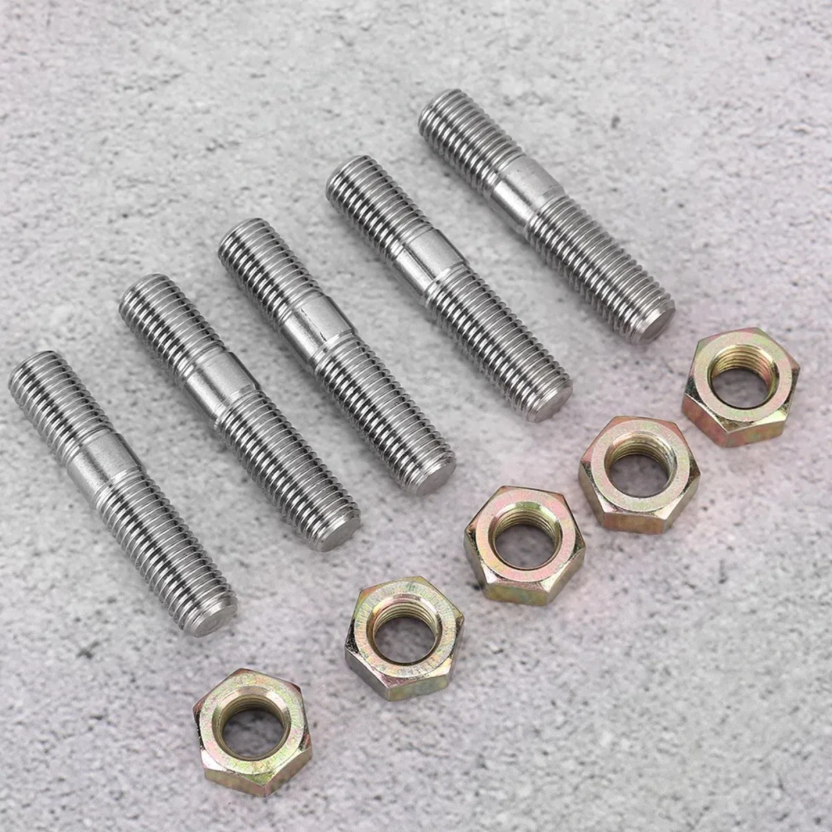 KIMISS Kit de espárragos M10x1.25 50mm para turbo, compatible con DSM 1G y EVO1-10, espárragos de cabeza de acero inoxidable, kit de tornillos para culata