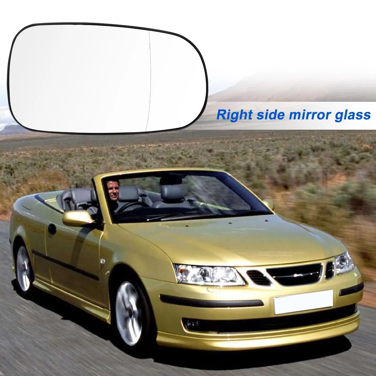 Espejo Retrovisor Reemplazo para Saab 93/95 2003-2010, Espejo Retrovisor Exterior Hiperbólico con Calefacción Cristal Vidrio Esférico Izquierdo o Derecho (Derecho)