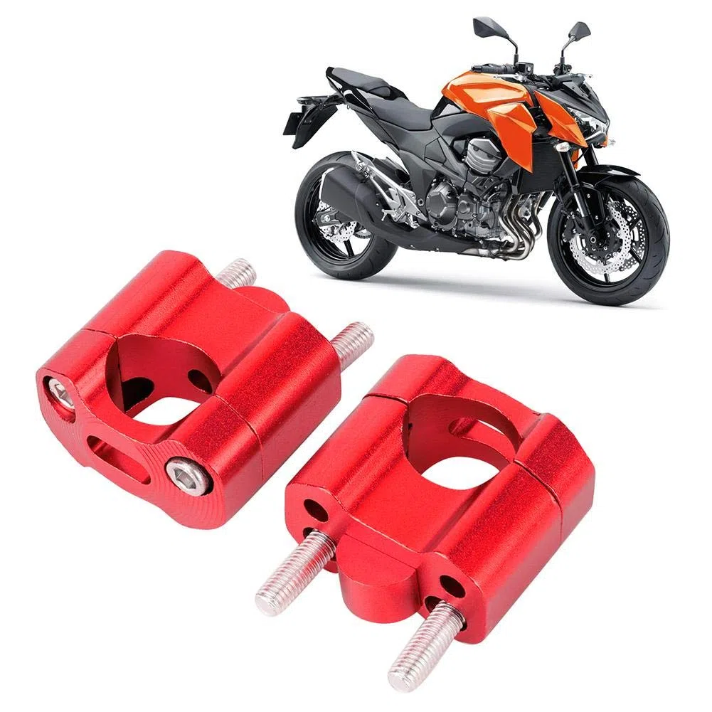 Elevador de eslabones de motocicleta, Par 22 mm / 28 mm Elevador de manillar de motocicleta con aleación de aluminio CNC(Rojo)