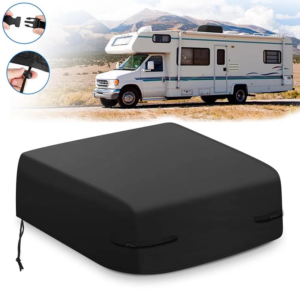 Funda de aire acondicionado para autocaravana, camión, tela Oxford 420D, protección resistente a la intemperie, protector de unidad de aire acondicionado para todas las estaciones con hebillas