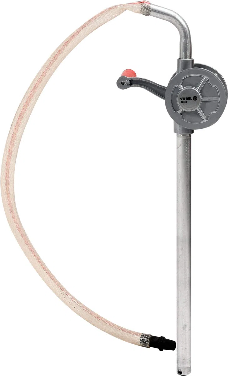 Vorel Minibomba manual de aluminio con manivela, 15 litros/min, diseño estable y ligero, bomba de barril diésel, bomba de manivela de aceite