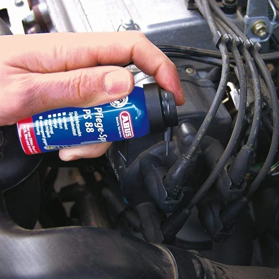 ABUS Spray de cuidado PS88 – Lubricante sin grasa para cilindros de puertas, cerraduras de coches, herramientas, protege contra la humedad y la congelación