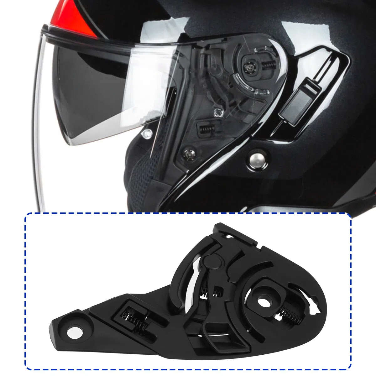 SG Store Mecanismo de Visera para Casco de Motocicleta 1 Par CJ-2 Compatible con Shoei Cascos de Motocicleta J-Cruise 3 Y J-Cruise II