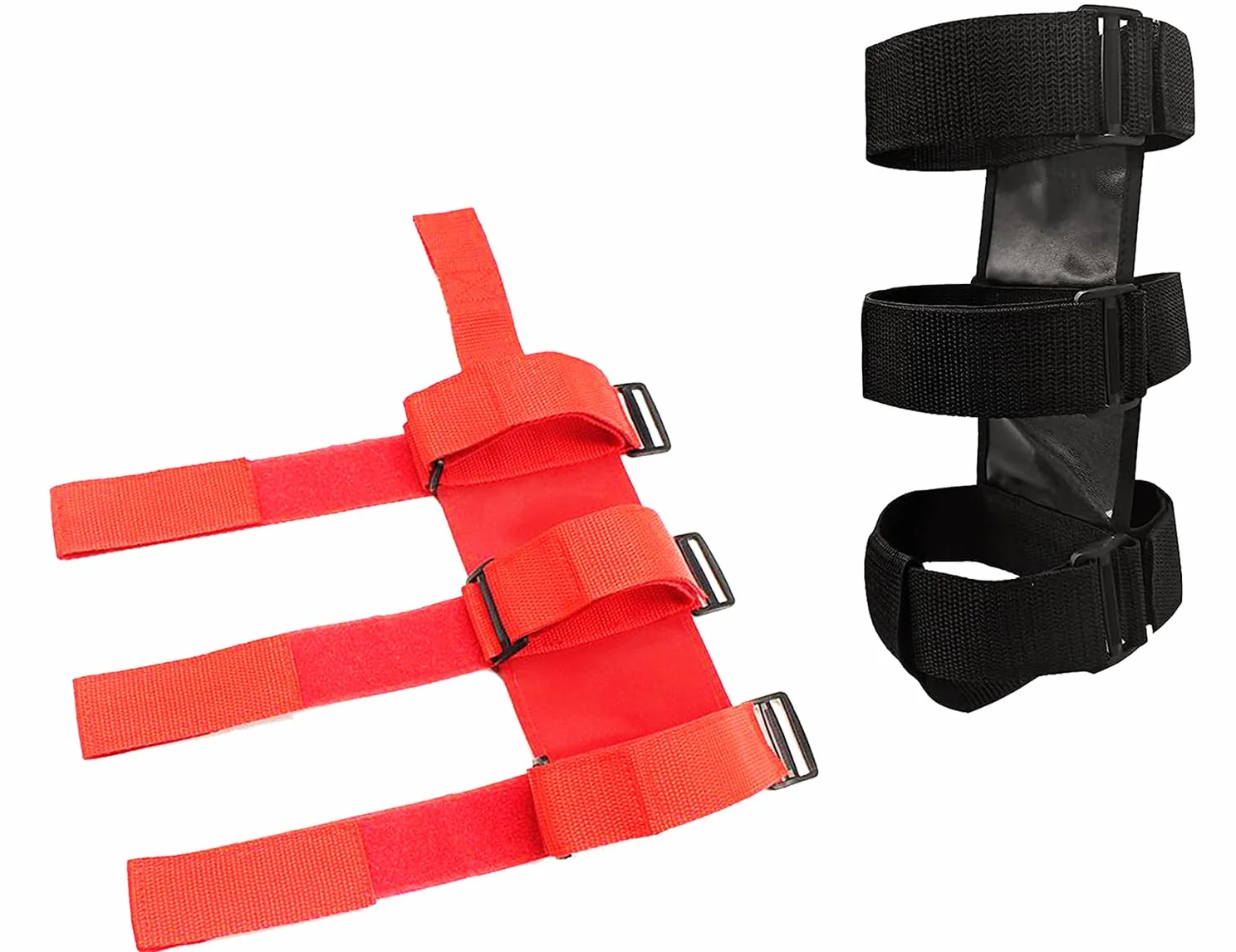2 soportes para extintor de incendios de barra antivuelco de coche, correa de montaje ajustable de repuesto para Jeep Wrangler Polaris Ranger, Can Am Maverick, etc. (negro y rojo)