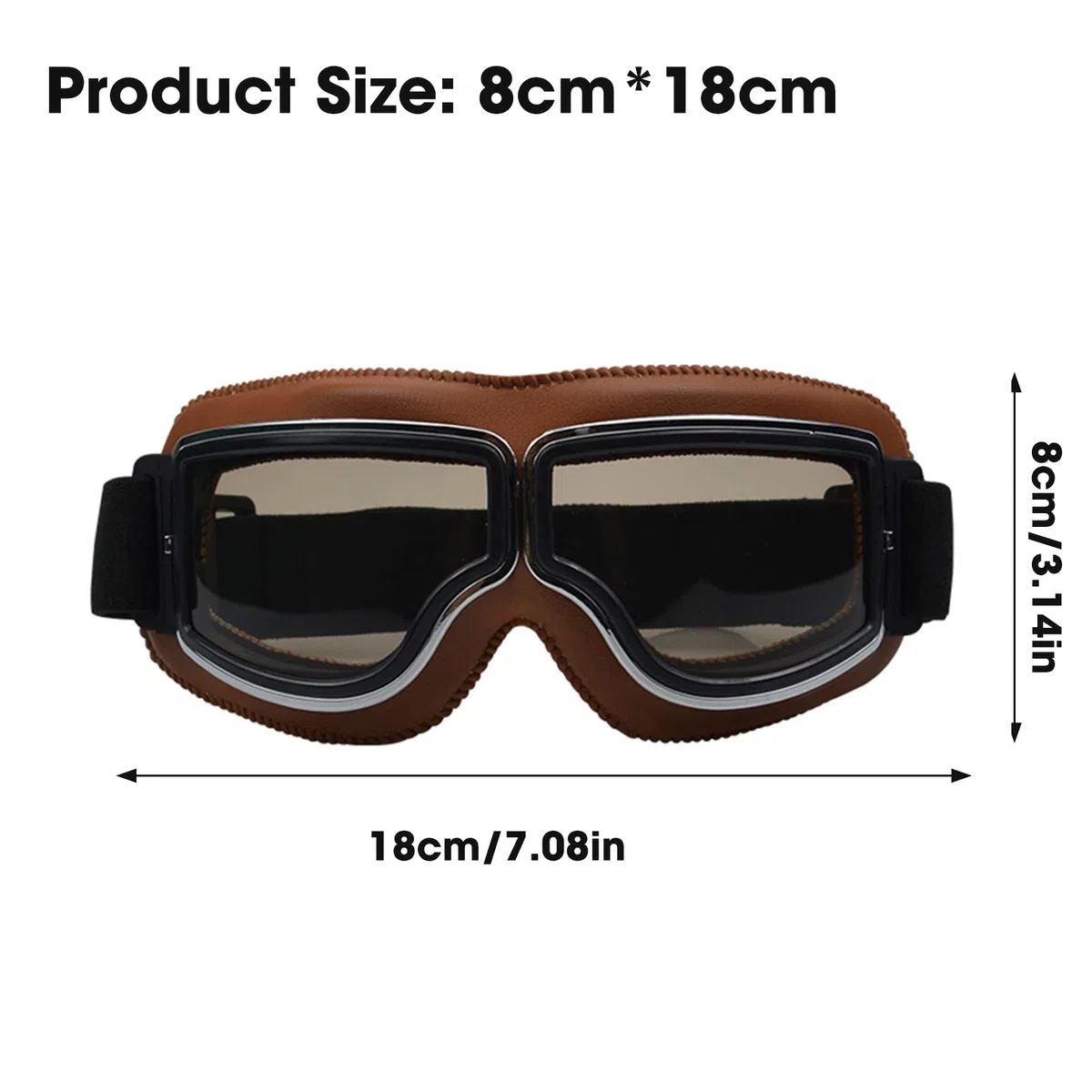 Weigudoc Gafas de moto de cuero PU, gafas de sol Vintage, gafas de sol a prueba de viento, cascos, gafas de Motocross para deportes al aire libre, montar a esquiar