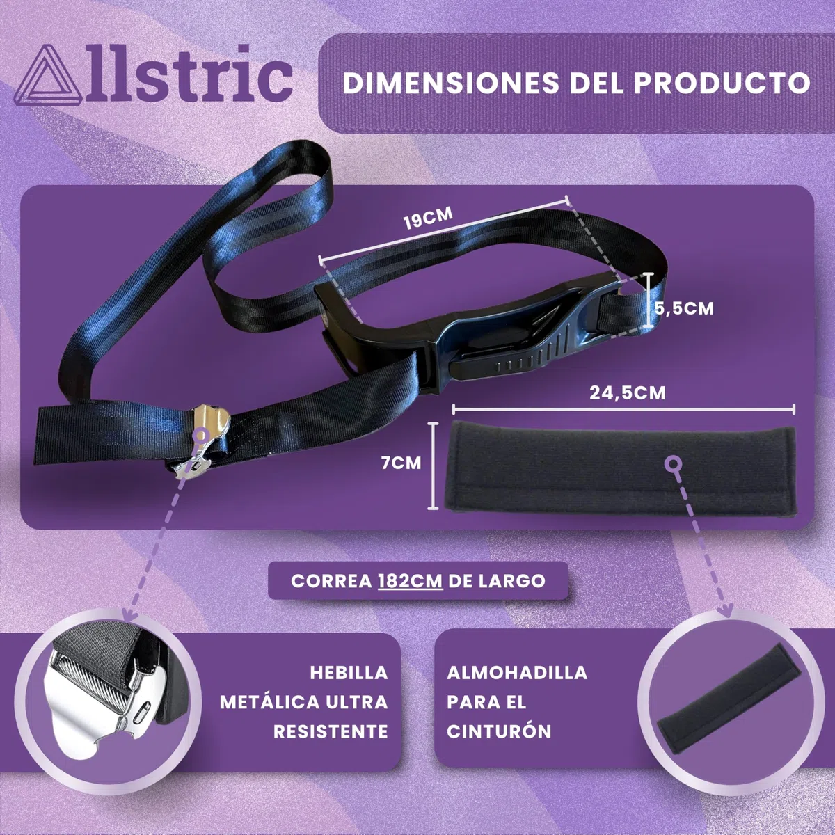 Cinturon Embarazada Coche Homologado con Almohadilla Protectora | Adaptador Cinturon Embarazada Antipresión | Anclaje Cinturon Seguridad Portatil | Cinturon Premama Coche para Viajes Cómodos