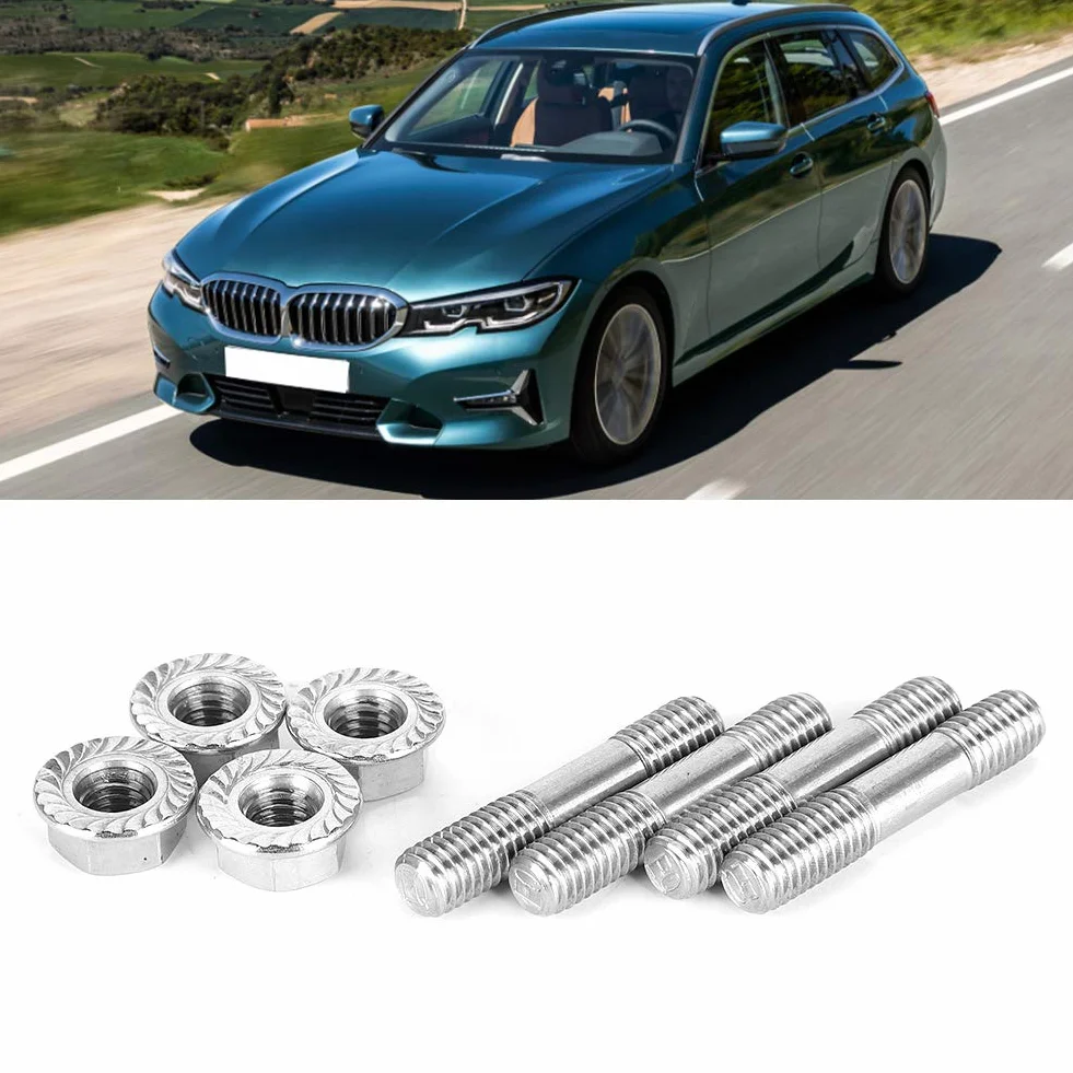 Tuerca de espárrago del sistema de escape, Yctze Universal 4pcs Kit de espárragos de cabeza M8x1.25 42mm/1.65in T25 T28 m8 1.25 stud acero inoxidable colectores de escape perno