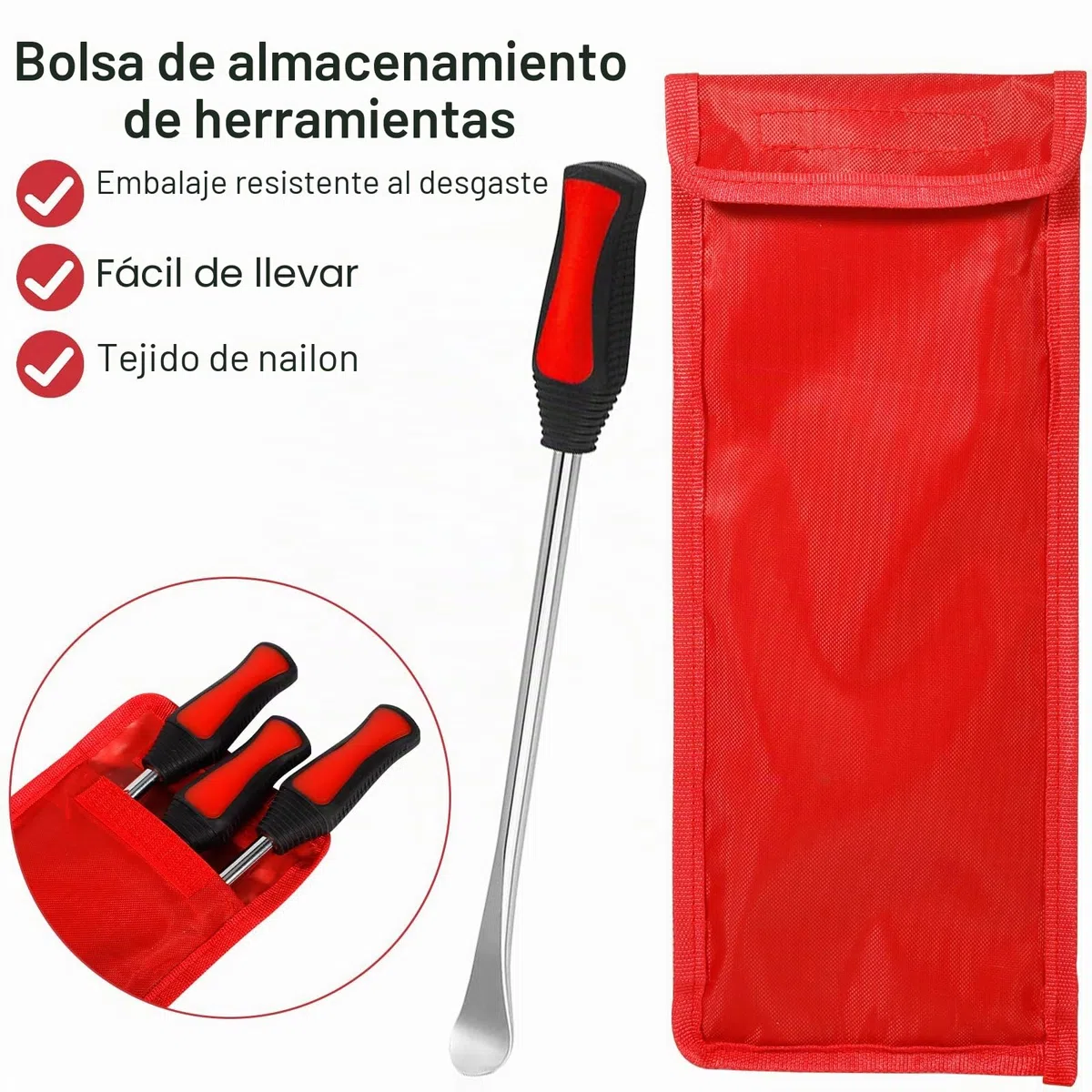 28 Pcs Desmontadores De Neumático Kits, Desmontaje de Neumáticos para Motocicleta,15in Palancas De Neumáticos, con 3 Protectores de Neumáticos para Moto y Bicicleta de Coche