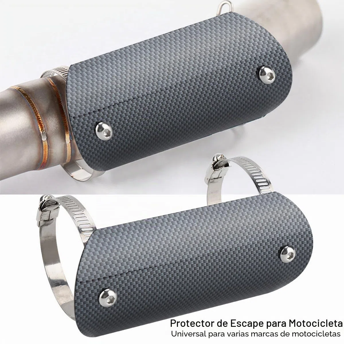 Qiilu Auto y Moto sistemas de escape Deflectores de calor, Escudo térmico, tubo intermedio de motocicleta Link tubo protector protector de talón (negro)