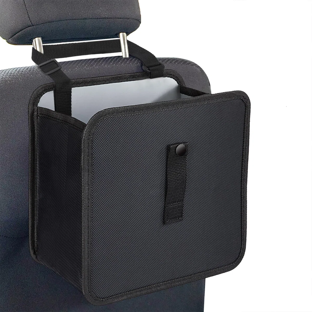 Cubo de Basura para Coche Colgante Contenedor de Basura Plegable Portátil Bolsa de Basura para Coche Impermeable A Prueba de Fugas Basura Caja para Automóvil, SUV, Camión, Minivan 12L (Negro)