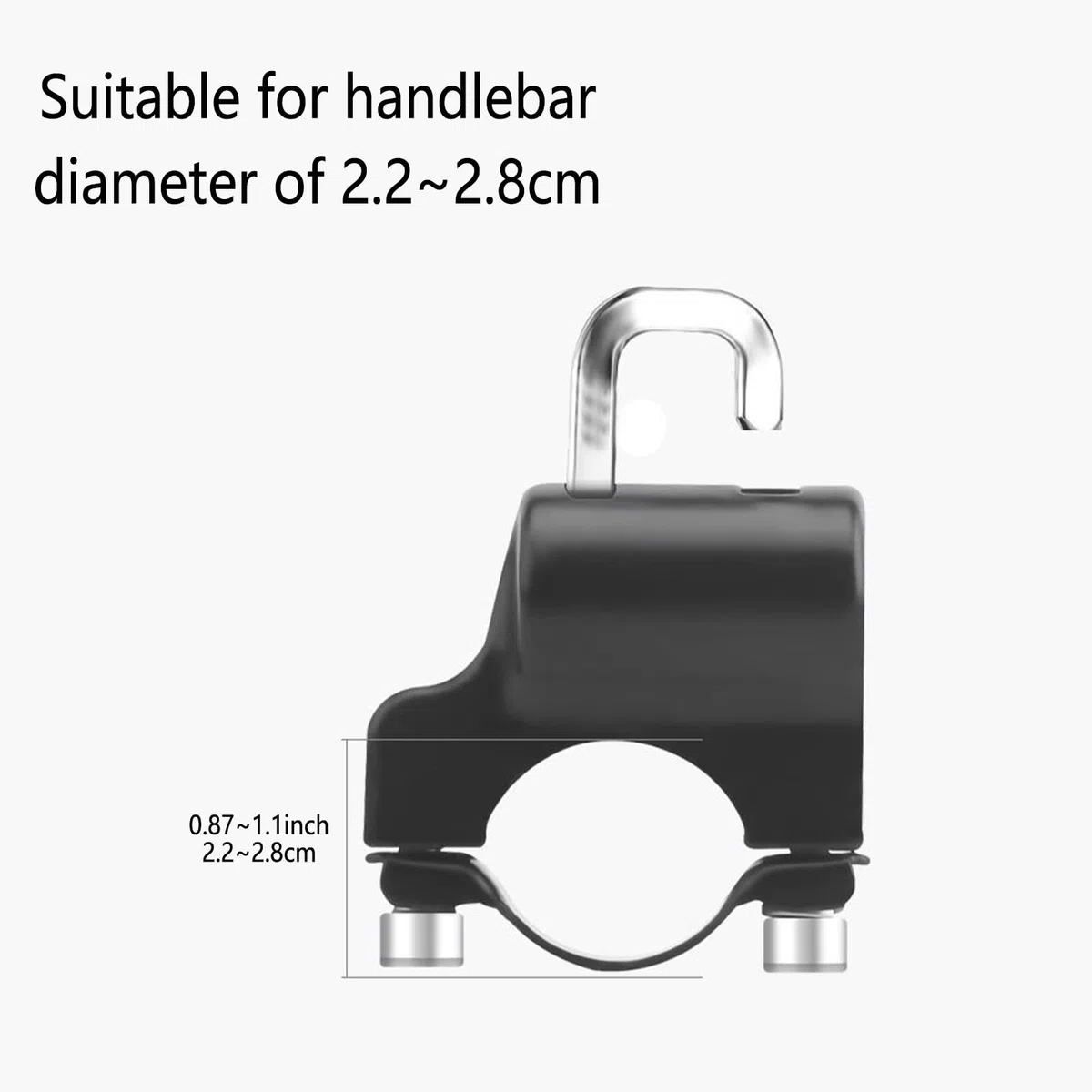 Bloqueo de Casco, Cerradura de Casco de Moto, Helmet Lock, Cerradura Casco, Candado Universal para Casco con Llaves, para Tubo de Manillar de 22-28 mm, Motocicleta, Bicicleta o Scooter