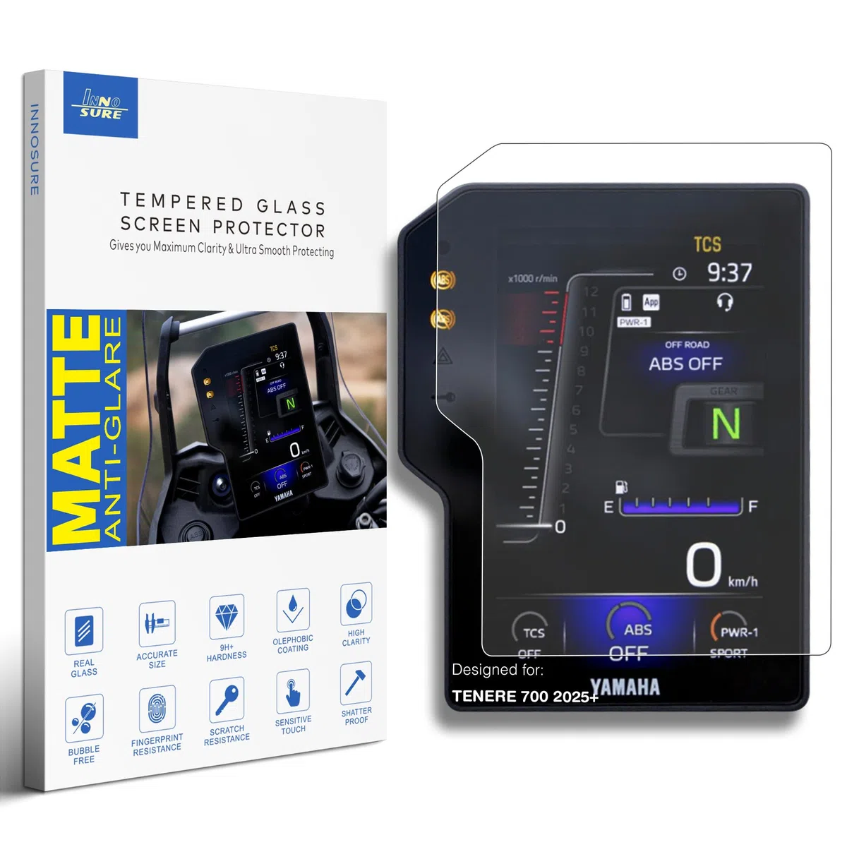 Protector vidrio templado para Yamaha TENERE 700 (2025+), 6.3" | 9H antirrayas, mate