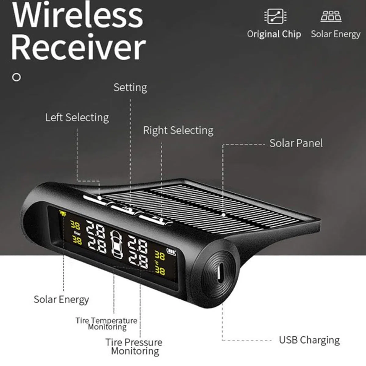 monitoreo de la presión de los neumáticos,monitoreo de la presión de los neumáticos | Sensores De Presión De Neumáticos Carga USB Paquete De 4 | Sensores de neumáticos, sensor de pr