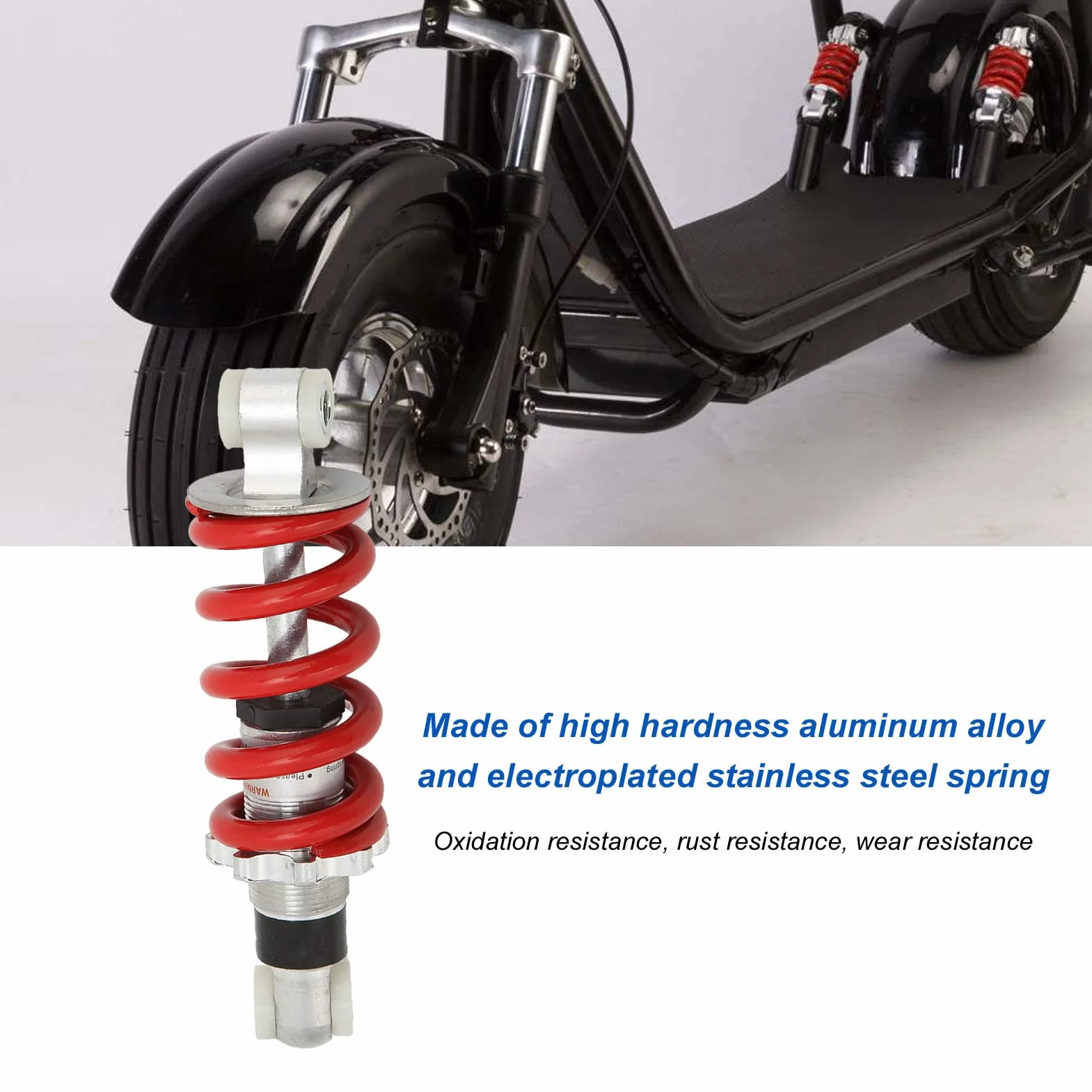 150mm/5.91in Universal Moto/ATV Amortiguador 750LBS Carga Ajustable Diseño de Resorte para Vehículo Eléctrico, Scooter, Ciclomotor, Mini Motocicleta