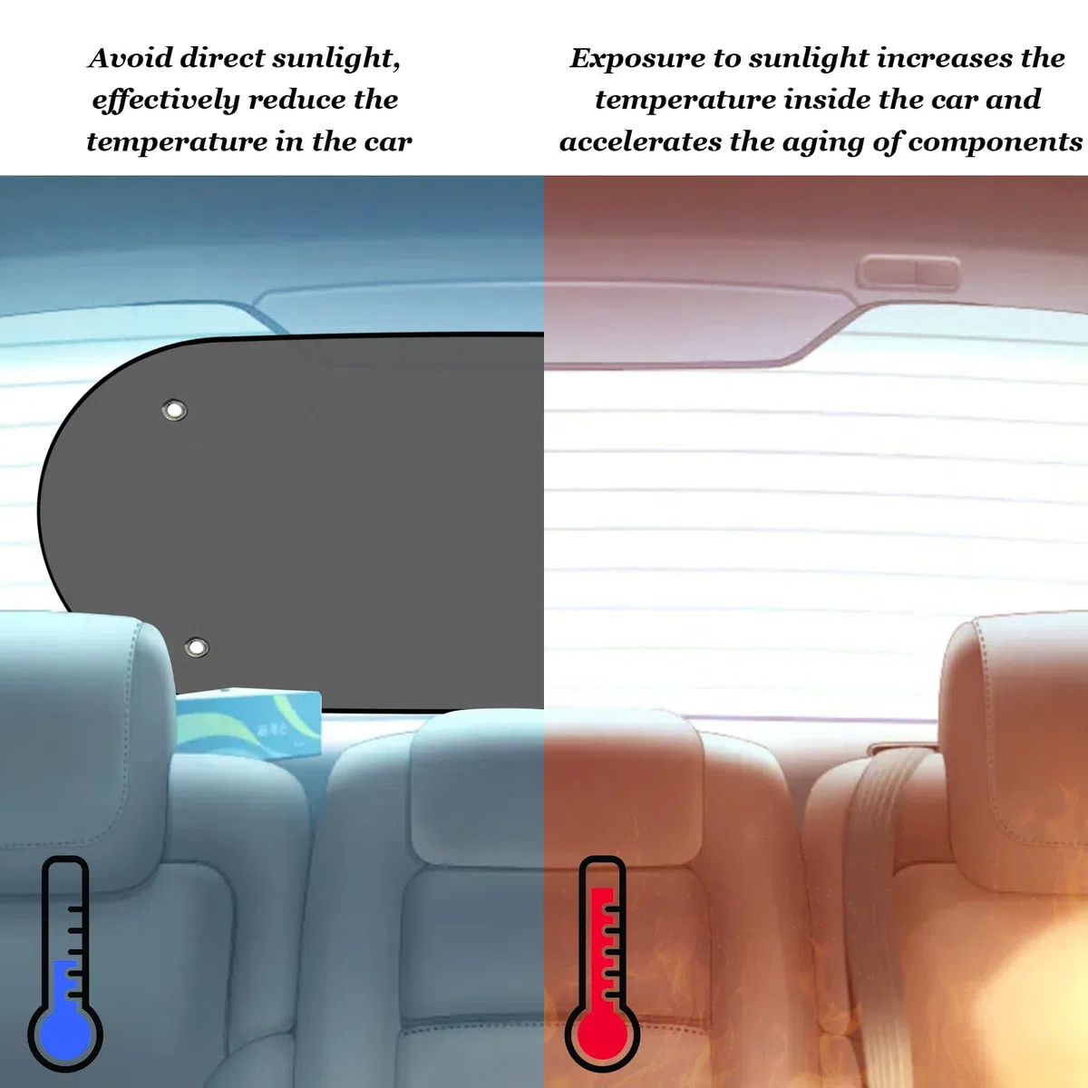 Parasol para Coche, Ventana Trasera, Protección Solar y UV para Bebé, Malla Con 4 Ventosas y Bolsa de Transporte, 100 x 50 cm