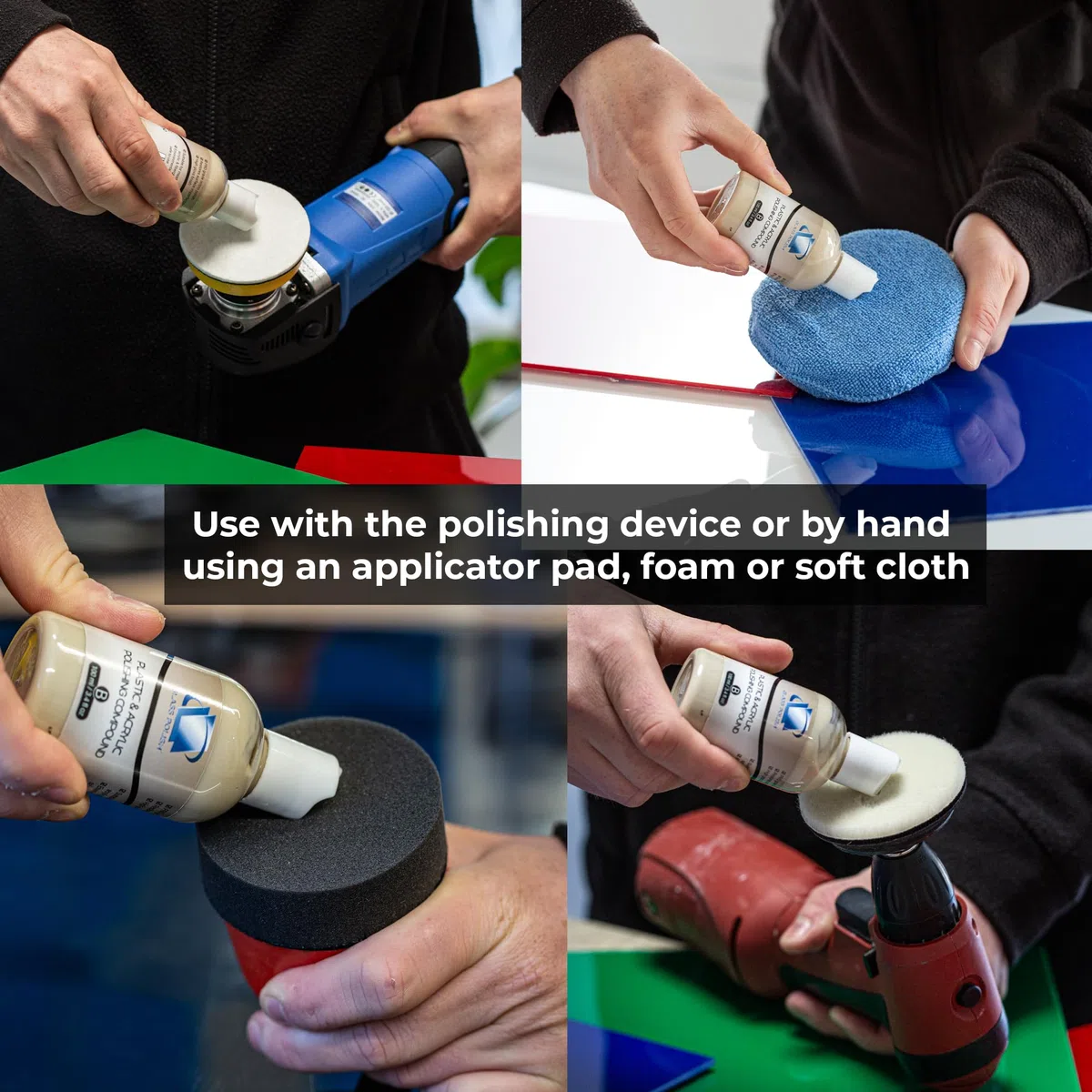 Glass Polish Compuesto de Pulido de plástico y acrílico de 3.4 onzas (100 ml) para microacabados Profesionales de Alto Brillo - GP14018