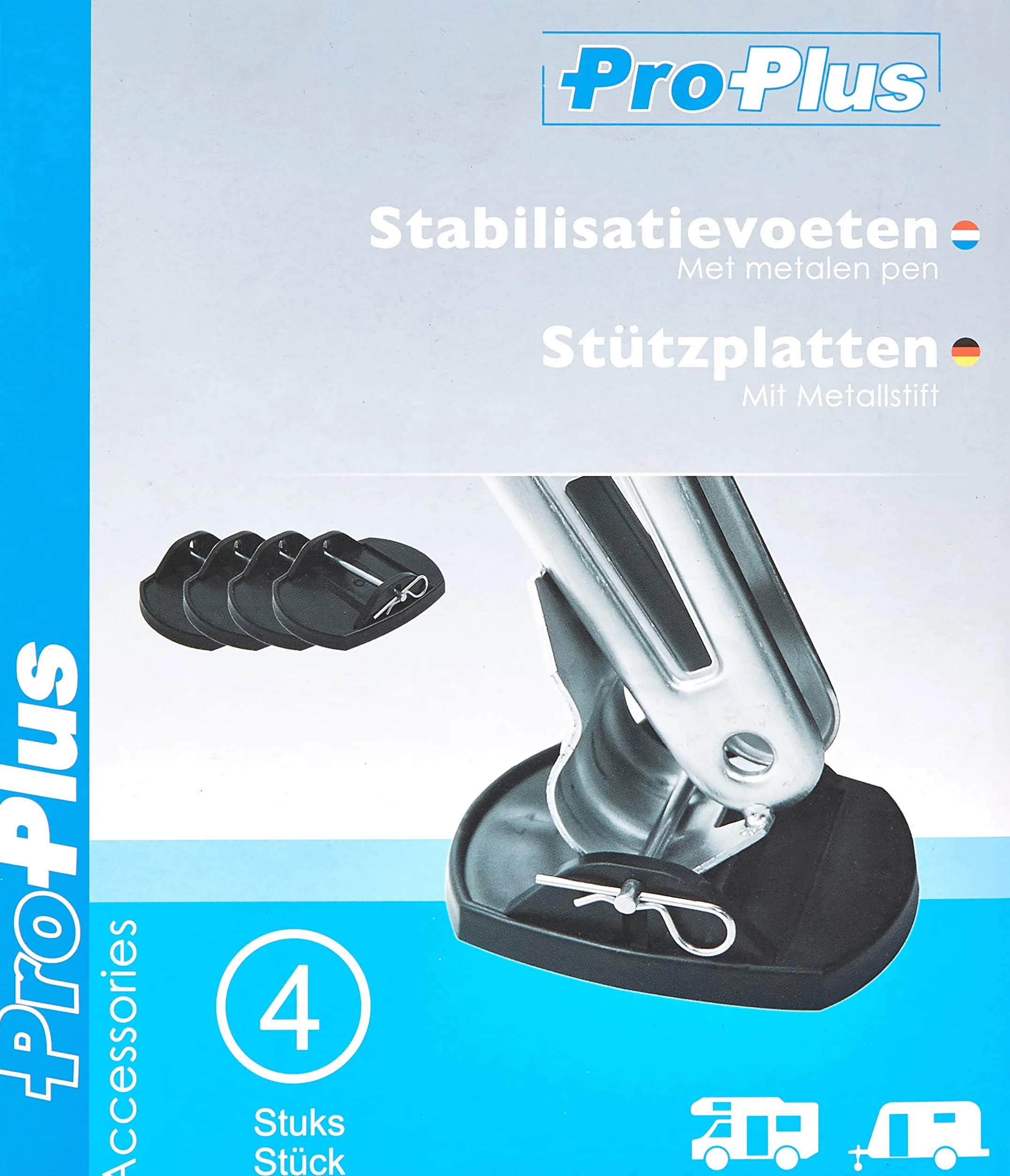 Set 4 plataformas pies soportes apoyapatas con pernos de metal, ProPlus 361528