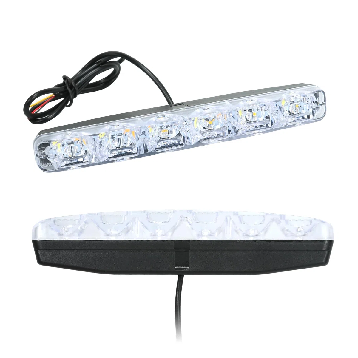 2 piezas de luces de circulación diurna para coche DRL 6 LED Señal de giro secuencial Luz de día blanca y amarilla