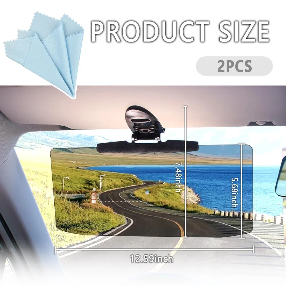 Visera Parasol Coche áNgulo Ajustable,32 * 14.5cm Accesorios Coche Antideslumbrantes para Una ConduccióN Segura,Extensor Parasol Coche para La MayoríA de Los Coches (2 Piezas)