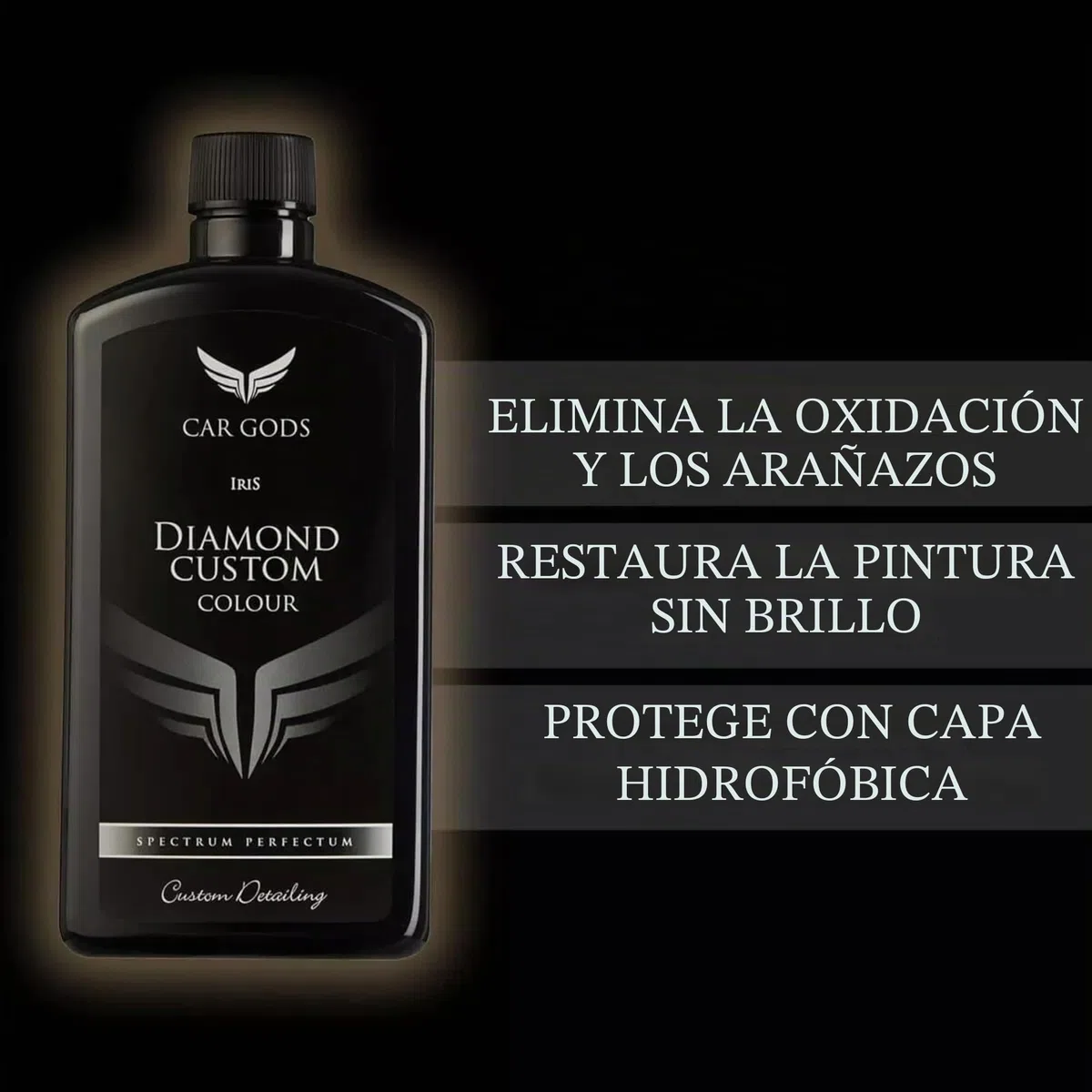 Car Gods Iris, Renovador de Pintura Negra, 500 ml