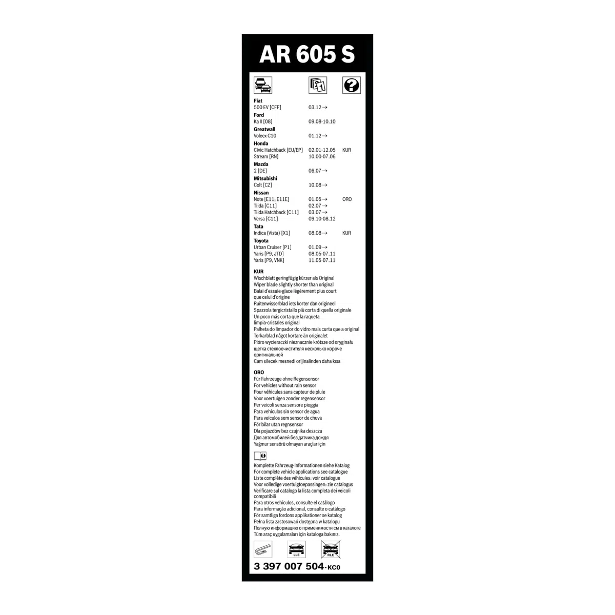 BOSCH Wischerblatt Aerotwin Retro Spoiler AR605S 3397007504