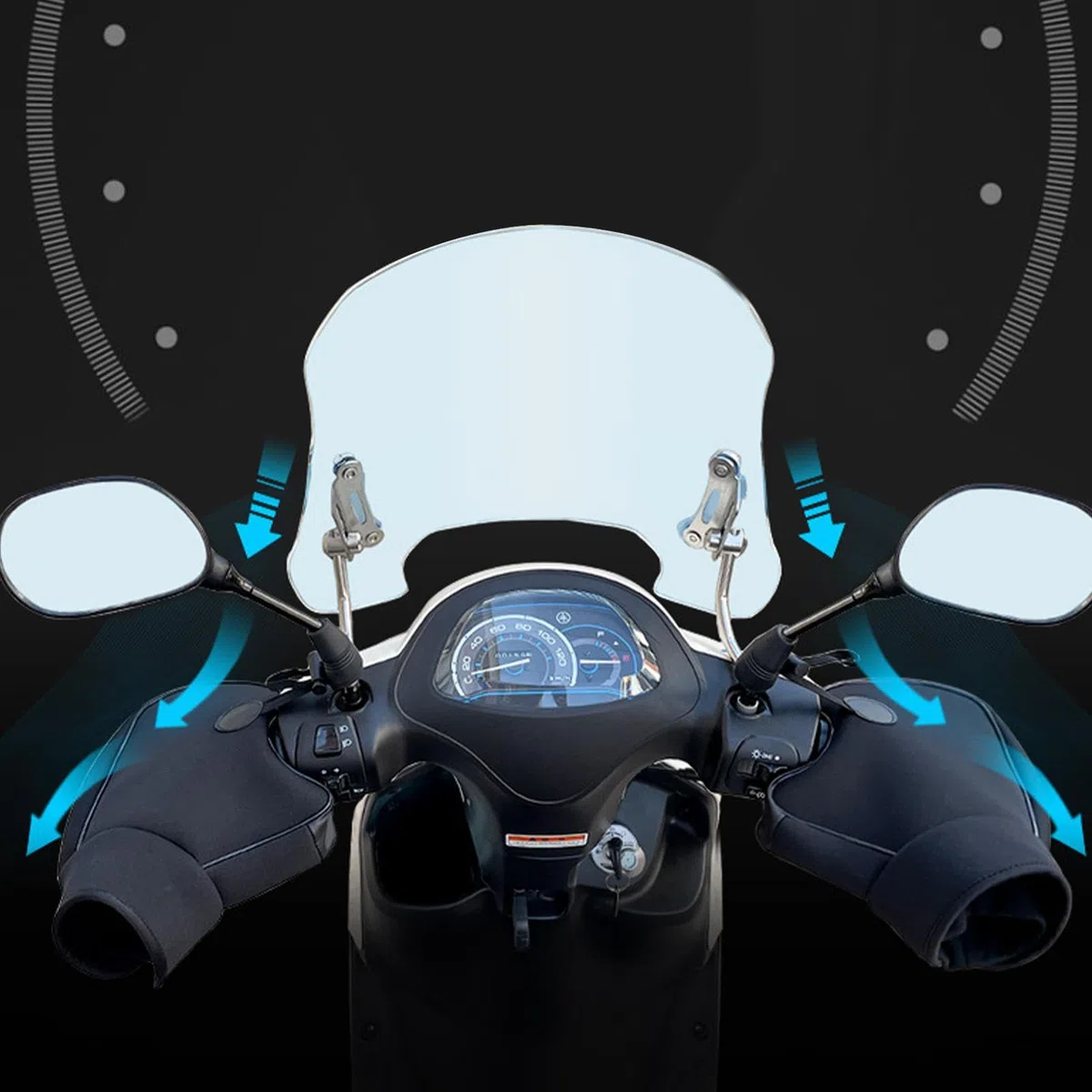 Manoplas Invierno Manillar | Manoplas Calefactoras para Manubrio De Moto | Mitones Térmicos para Ciclismo Y Conducción En Frío para Snowmobile ATV Bicicleta Eléctrica Y Convencional