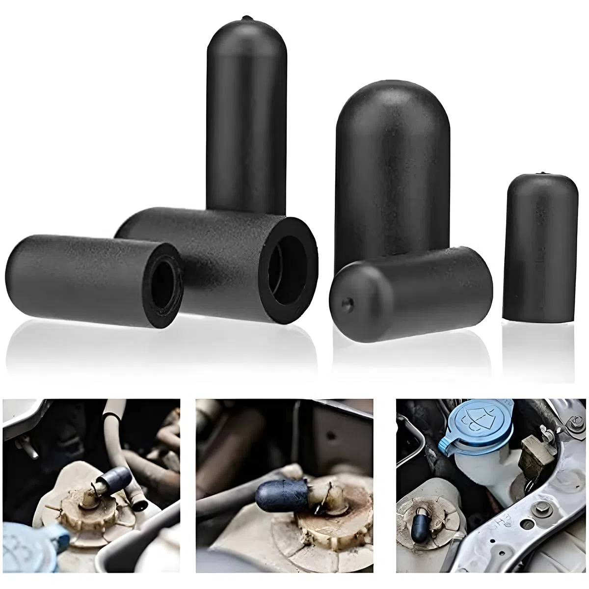 Osilly Kit de 80 Tapones de Vacío para Coche, 6 Tamaños Surtidos de Tapones de Vacío, Tapas de Extremos de Manguera, Juego Surtido para Carburador, Colector, Automotriz, 3/16'' 5/16'' 7/32'' 1/4'' 5