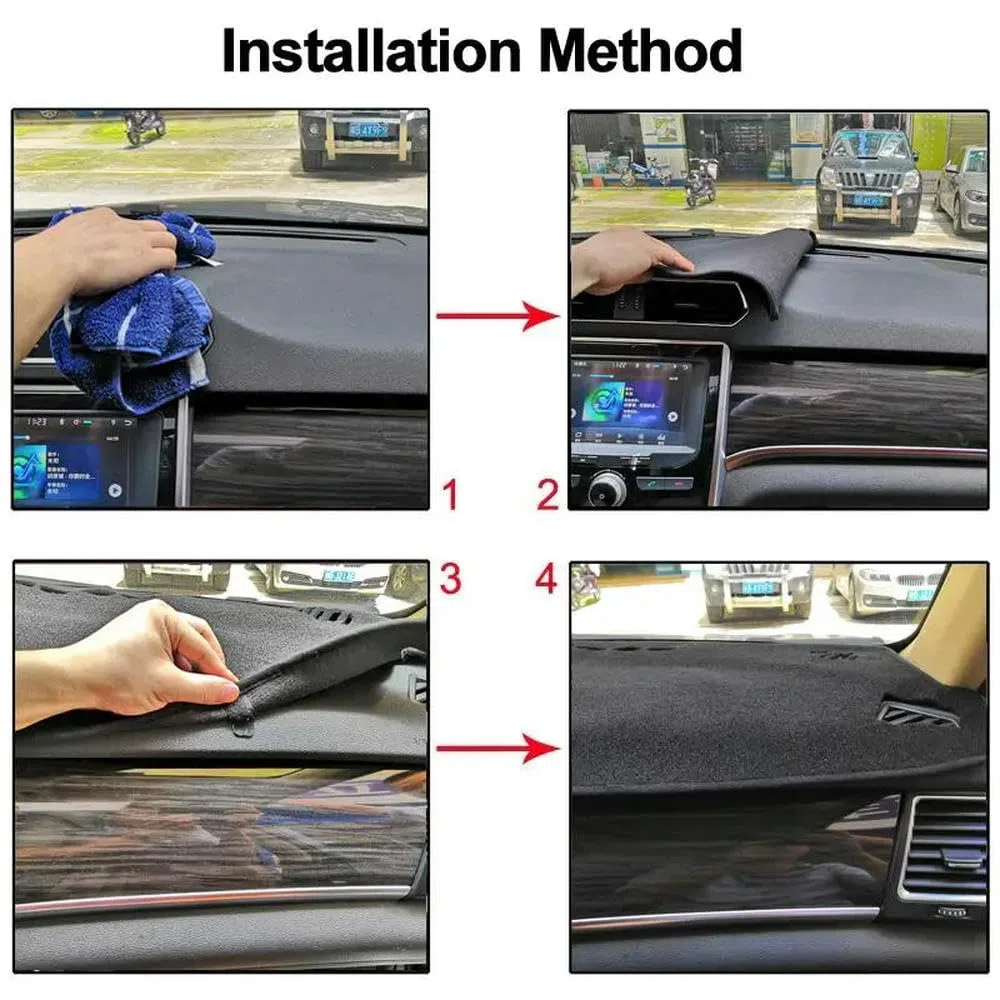 Funda para salpicadero de Coche de Gamuza y Franela de poliéster Apto para Dacia Dokker LHD Protector de Alfombra para salpicadero