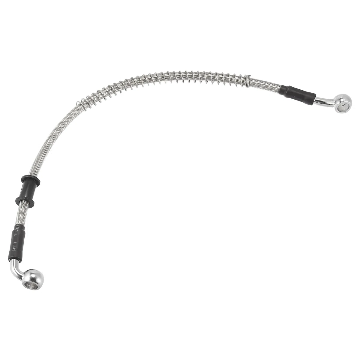 Motoforti Universal 40 cm 15.75" Manguera de Aceite para Freno y Embrague de Motocicleta, Tubo de Línea Hidráulica Reforzada, Acero Inoxidable Trenzado, Tono Plateado