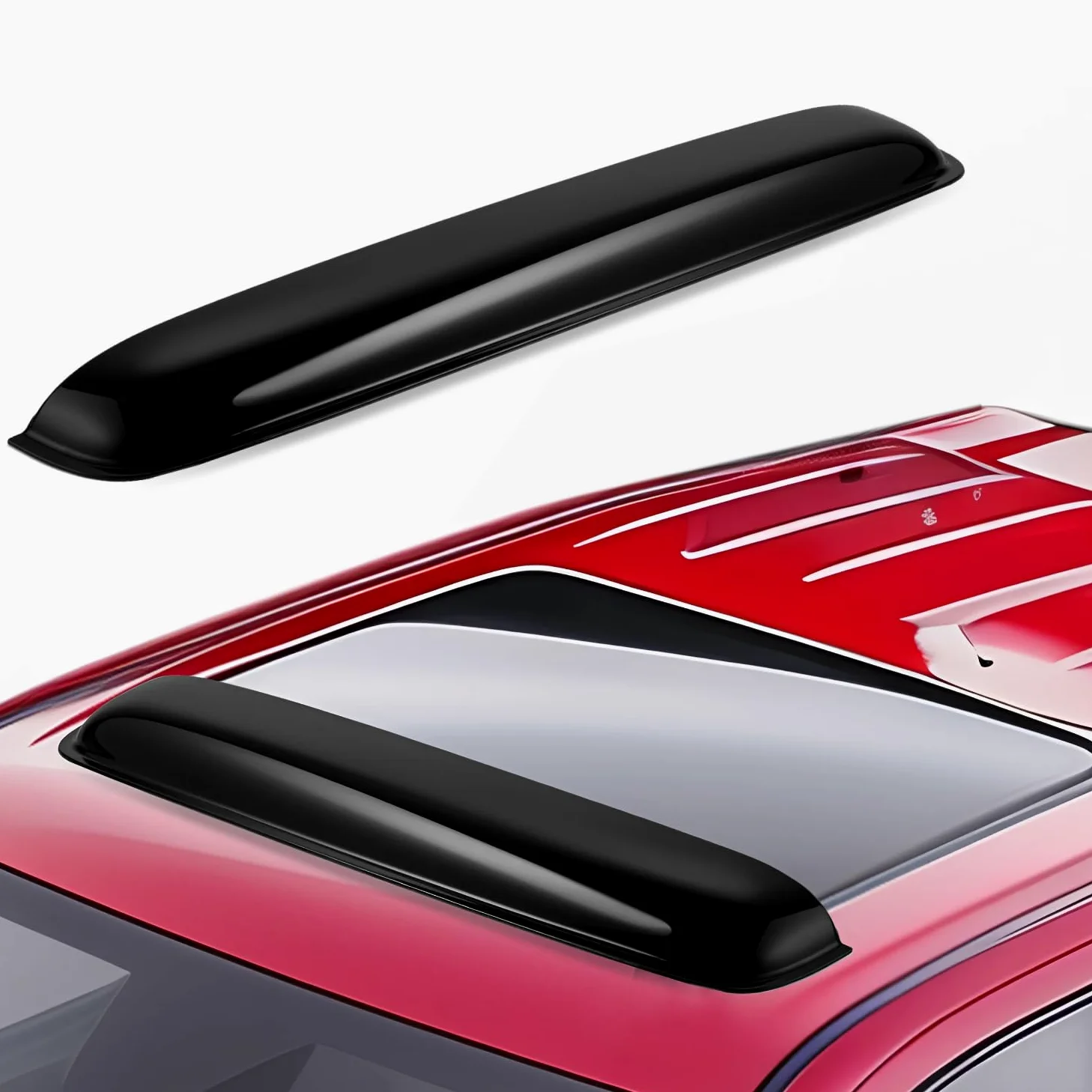 Voron Glass Deflector de Viento Extra Duradero para Techo corredizo de 37.8 Pulgadas, Deflector de Visera de Ventana de Techo de Coche con Cinta Adhesiva, Protector Universal de Sol y Lluvia Negro
