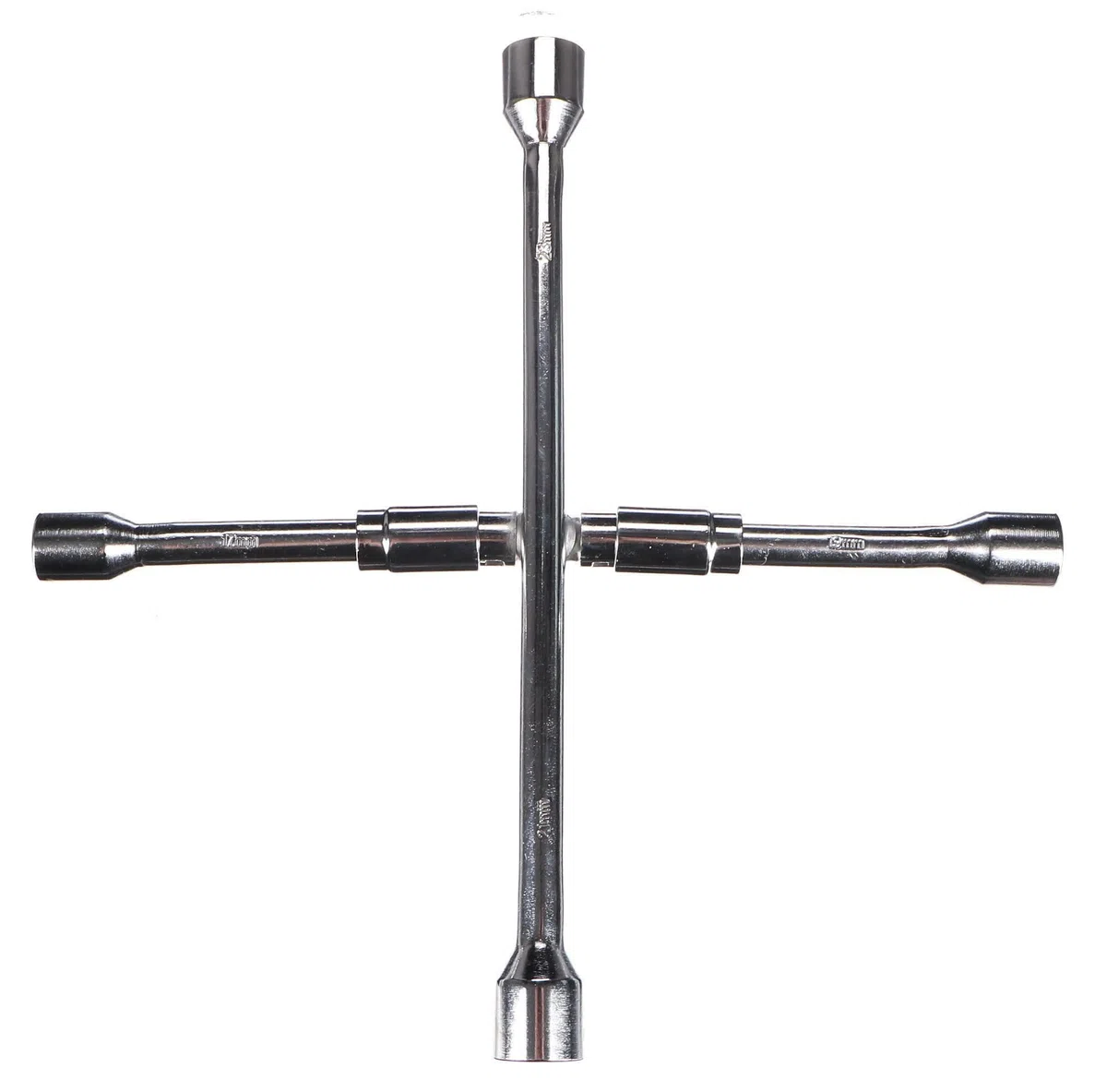 CROSS WRENCH 1 | Llave de cruz plegable para coche | 17-19-21-23 mm | llave cruzada para cambio seguro y rápido de neumáticos | cruz de rueda | llave de rueda para casi todos los coches comunes