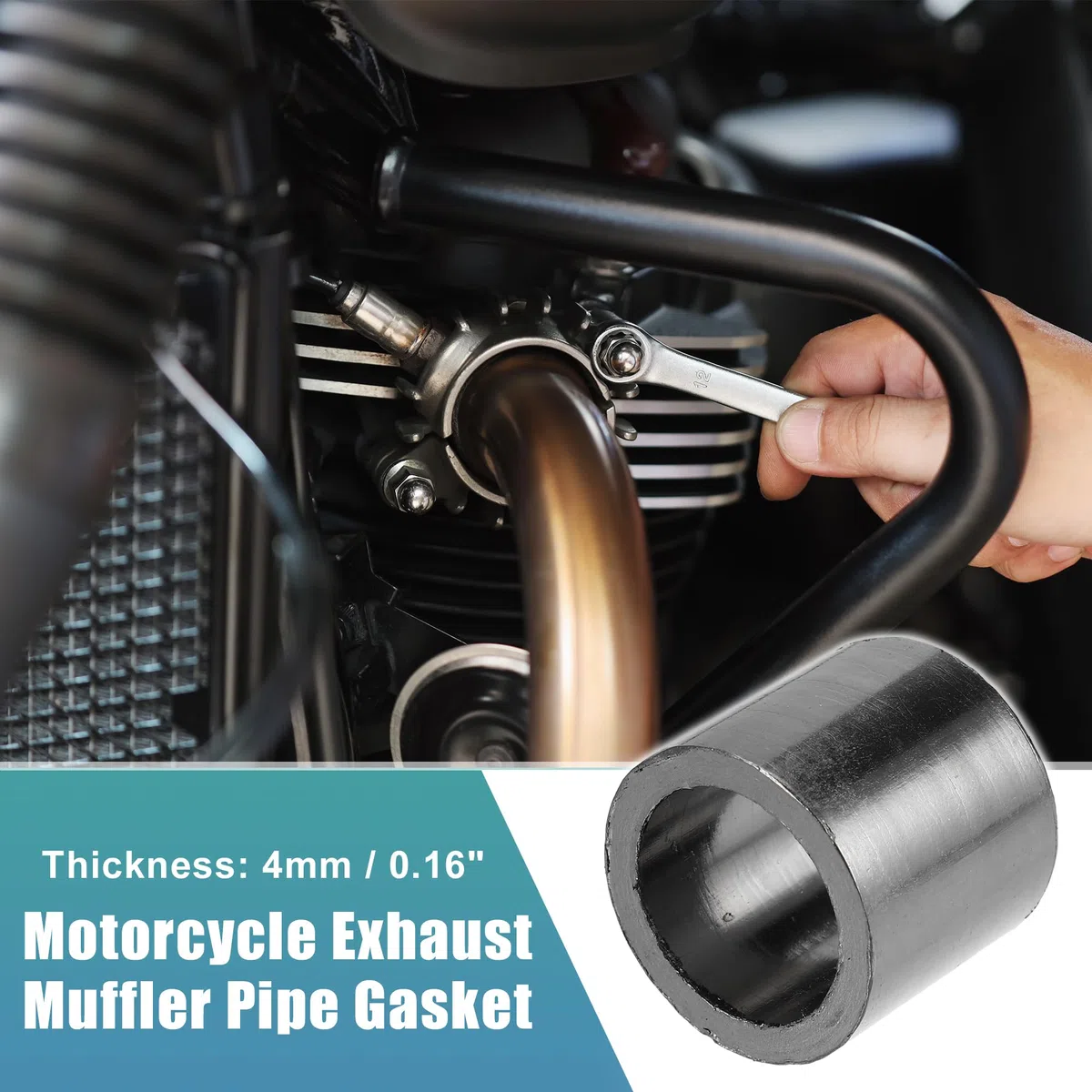 QUARKZMAN Junta De Escape De Tubo De Silenciador Para Motocicleta, 1 Pieza | Diám. Int. 22Mm, Ext. 30Mm, Exp. 4Mm, Tamaño 27X30Mm, Resistente Al Calor, Reduce Ruido, Buen Sellado