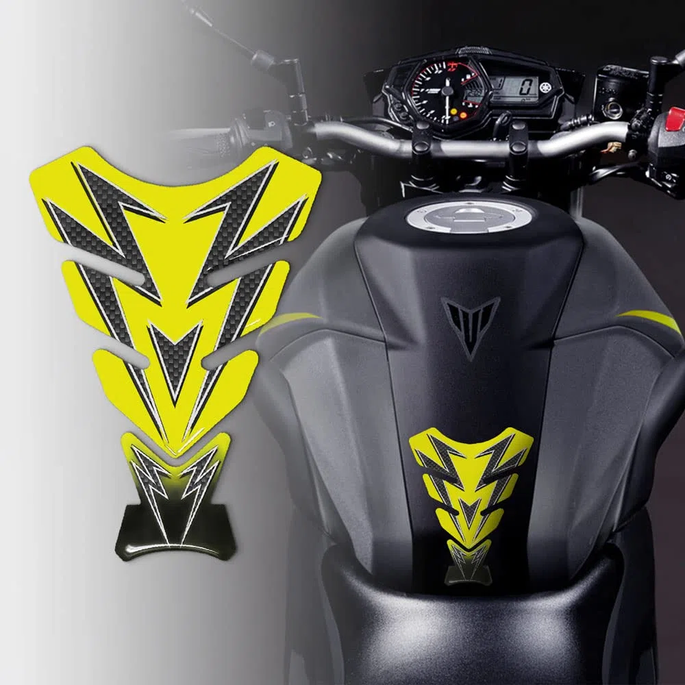 Protector de depósito Tank Pad adhesivo 3D para Moto Colors Amarillo, 13 x 19 cm