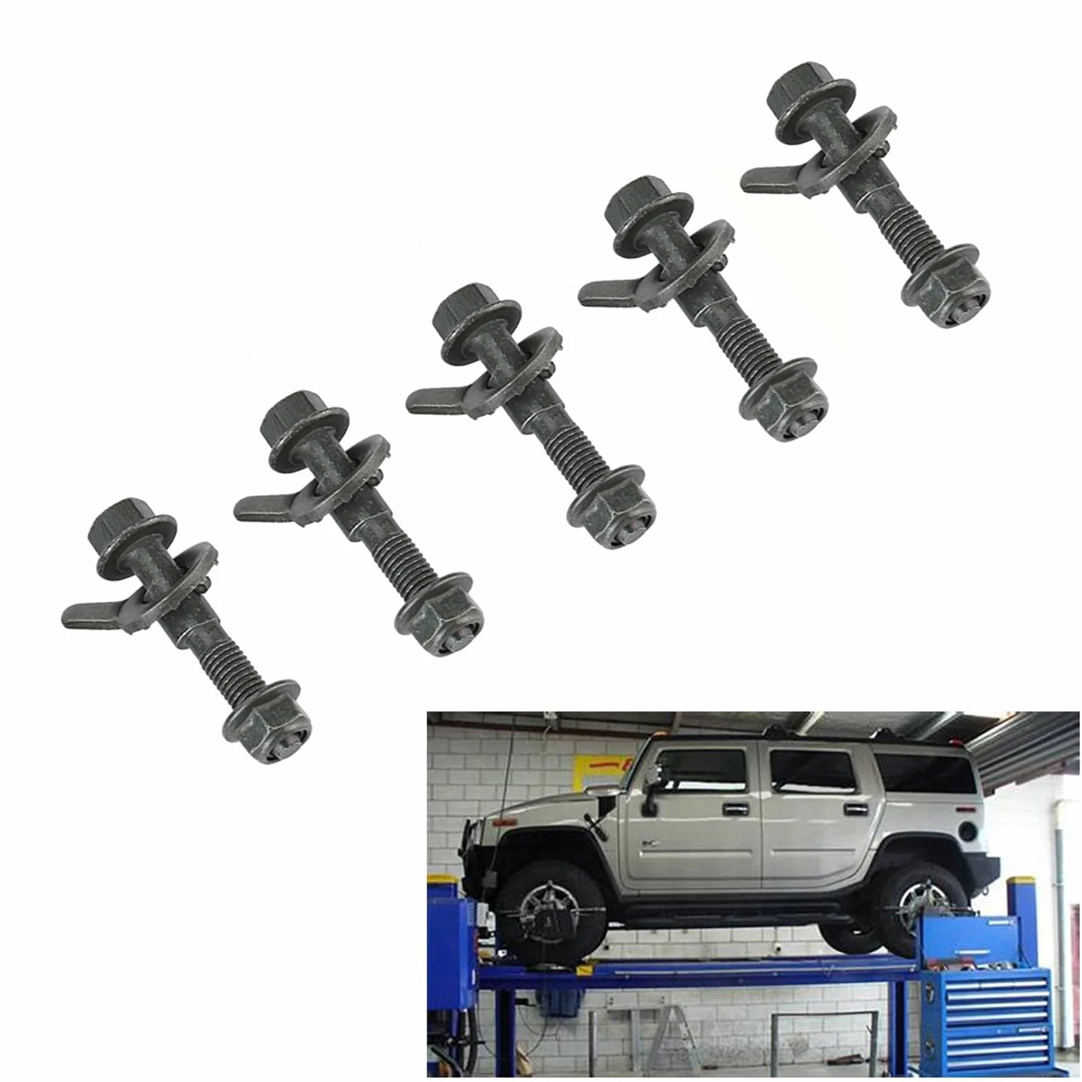 Kit de perno de leva de 0.47 "/12 mm, perno de leva de alineación de inclinación ajustable para vehículos con alineación de cuatro ruedas