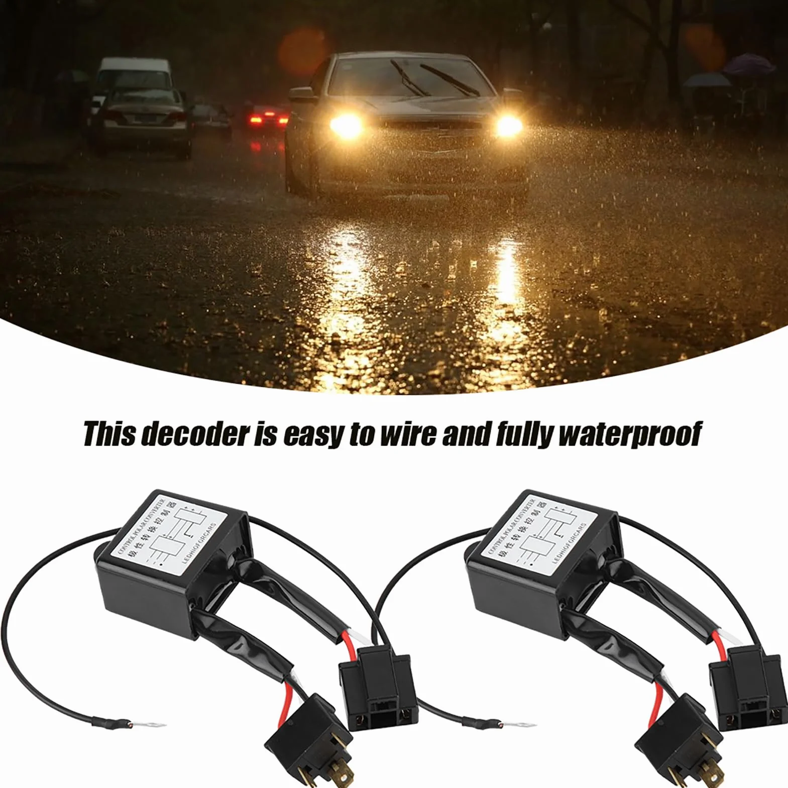 Convertidor Negativo LED de 2PCS, Adaptador de Arnés de Interruptor Polar Negativo Invertido para H4