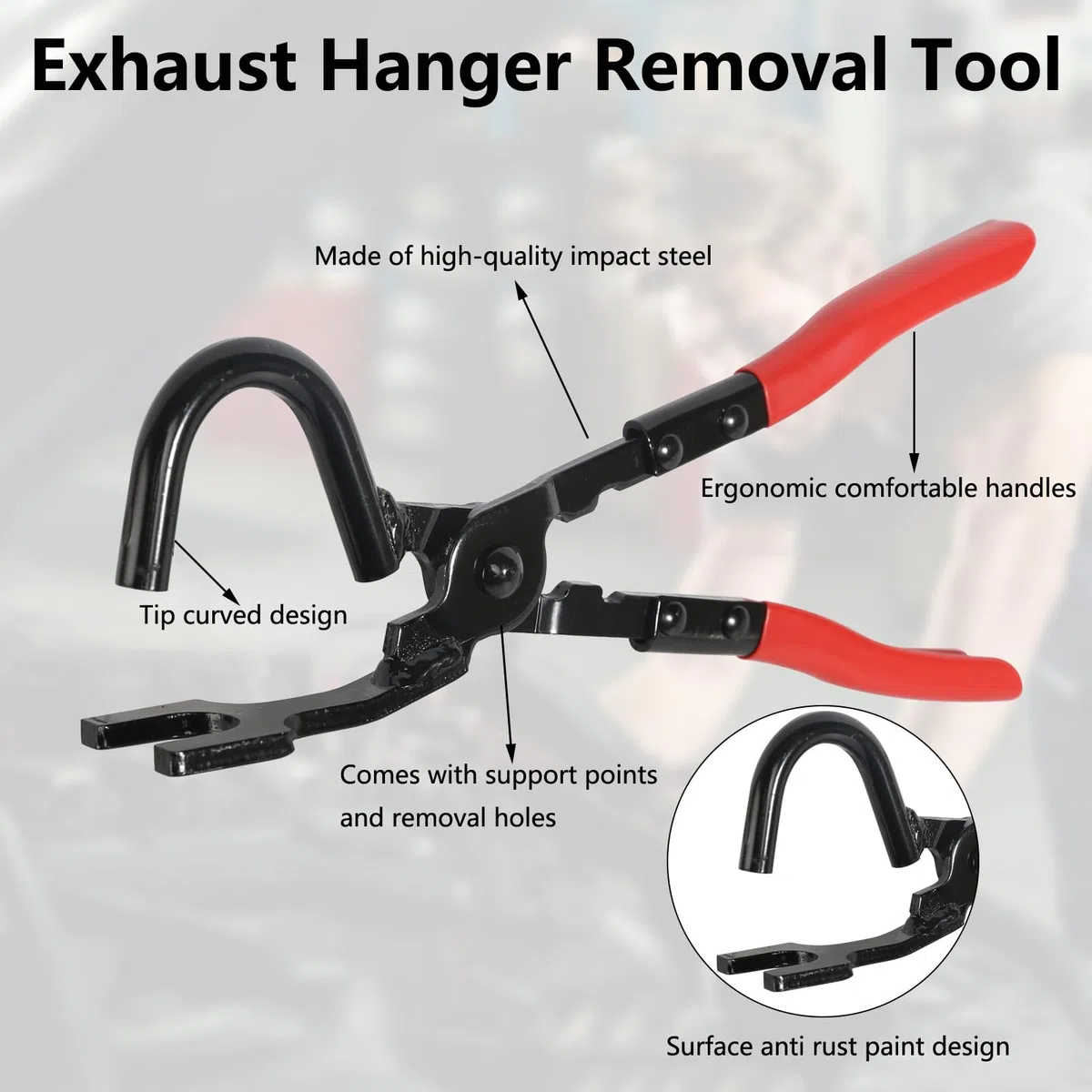 Alicates de Goma de Escape, Herramienta para Quitar el Colgador, Extractor de Mangueras, Extracción del Gancho del Silenciador, Accesorios