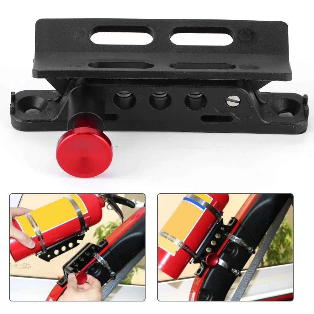 Práctico extintor de aluminio para montaje en nailon fiable para coche(red) ,Modificación del automóvil/modernización