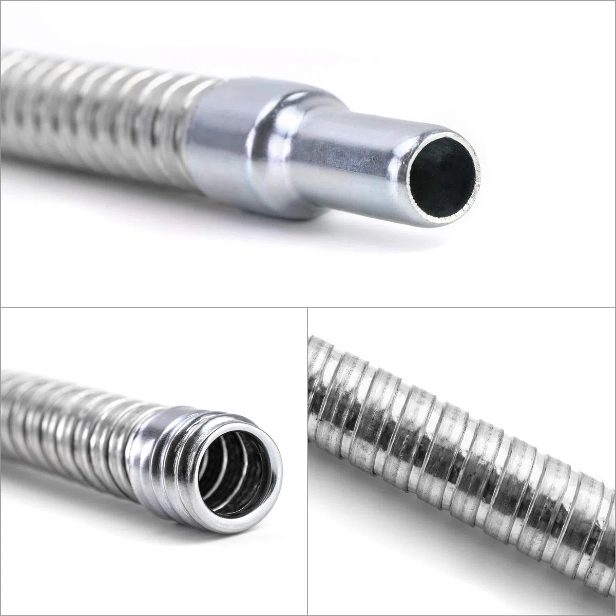QWORK - Embudo con Manguera de Acero de 5.5'' / 140mm con Filtro para Todos los aceites, Agua, Combustible diésel y Otros líquidos, longitud 370mm