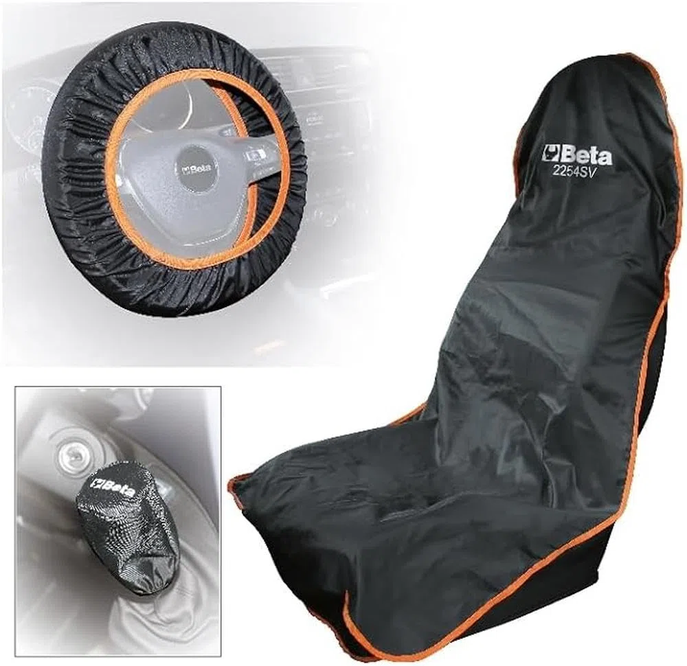 Beta 2254K - Protección reutilizable para asiento, volante y pomo de cambio hecha de 98% poliamida/nailon y poliuretano al 2%.