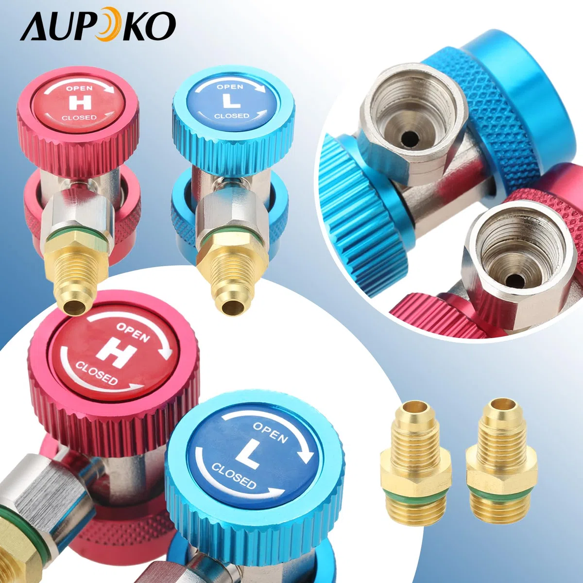 Adaptador de Conector de Acoplamiento Rápido de CA R134a DE 1/4" SAE HVAC