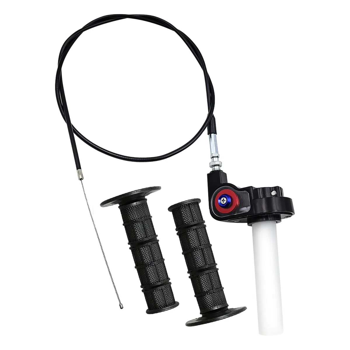 Juego Cable Puño Acelerador con 1.2M Cable Acelerador Moto y 2 Empuñadura de Acelerador 7/8 '' 22 mm Conjunto Acelerador Moto para 50 110 125 150 200 250cc Dirt Bike Mini Bike ATV
