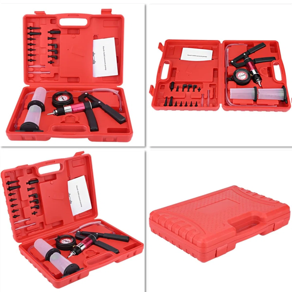 Kit de ventilación de Freno, Kit de Prueba de Bomba de vacío Manual de manómetro, Adecuado para automóviles, Motocicletas y Camiones